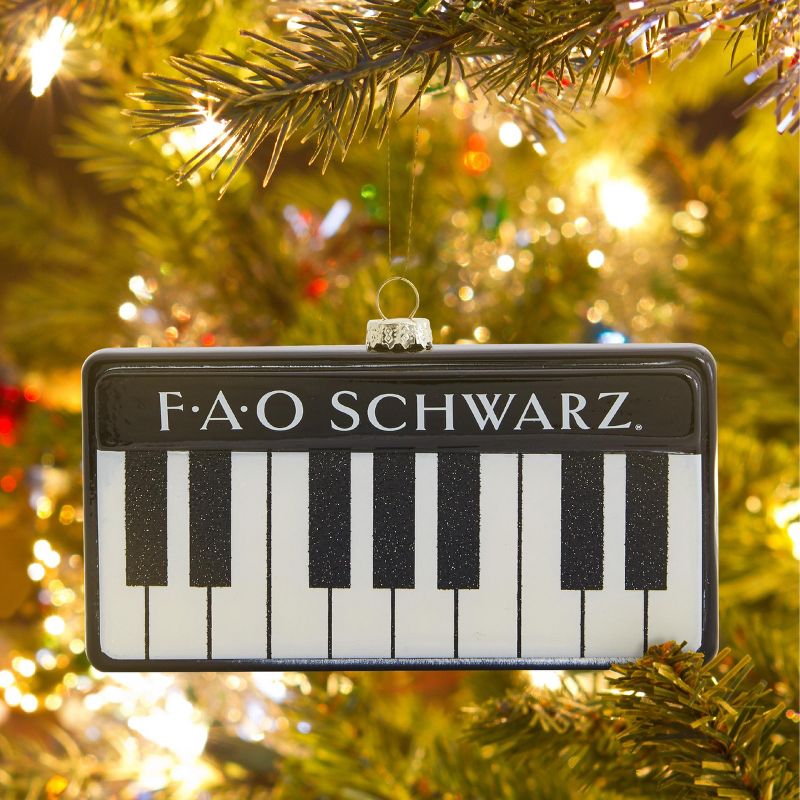 FAO Schwarz Glass Piano Ornament