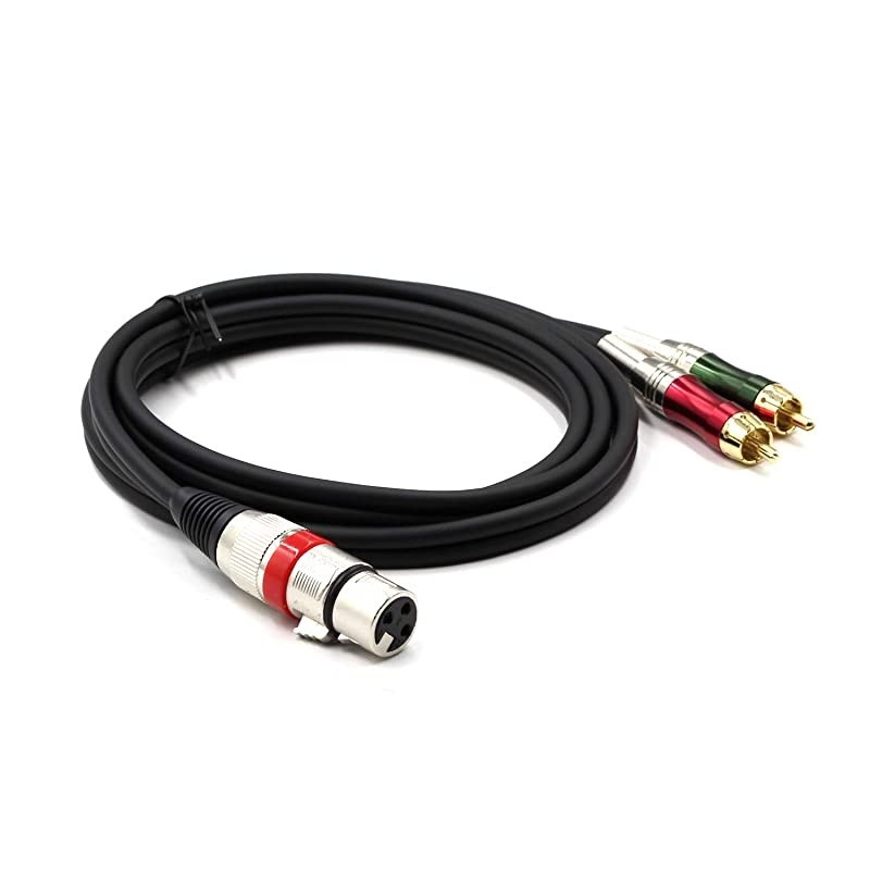 XLR Female to 2 x Phono RCA Plug Adapter Y Splitter Patch Cable XLR Female 3 Pin to Dual RCA Male Plug Stereo Audio Cable Connector15 M5FT