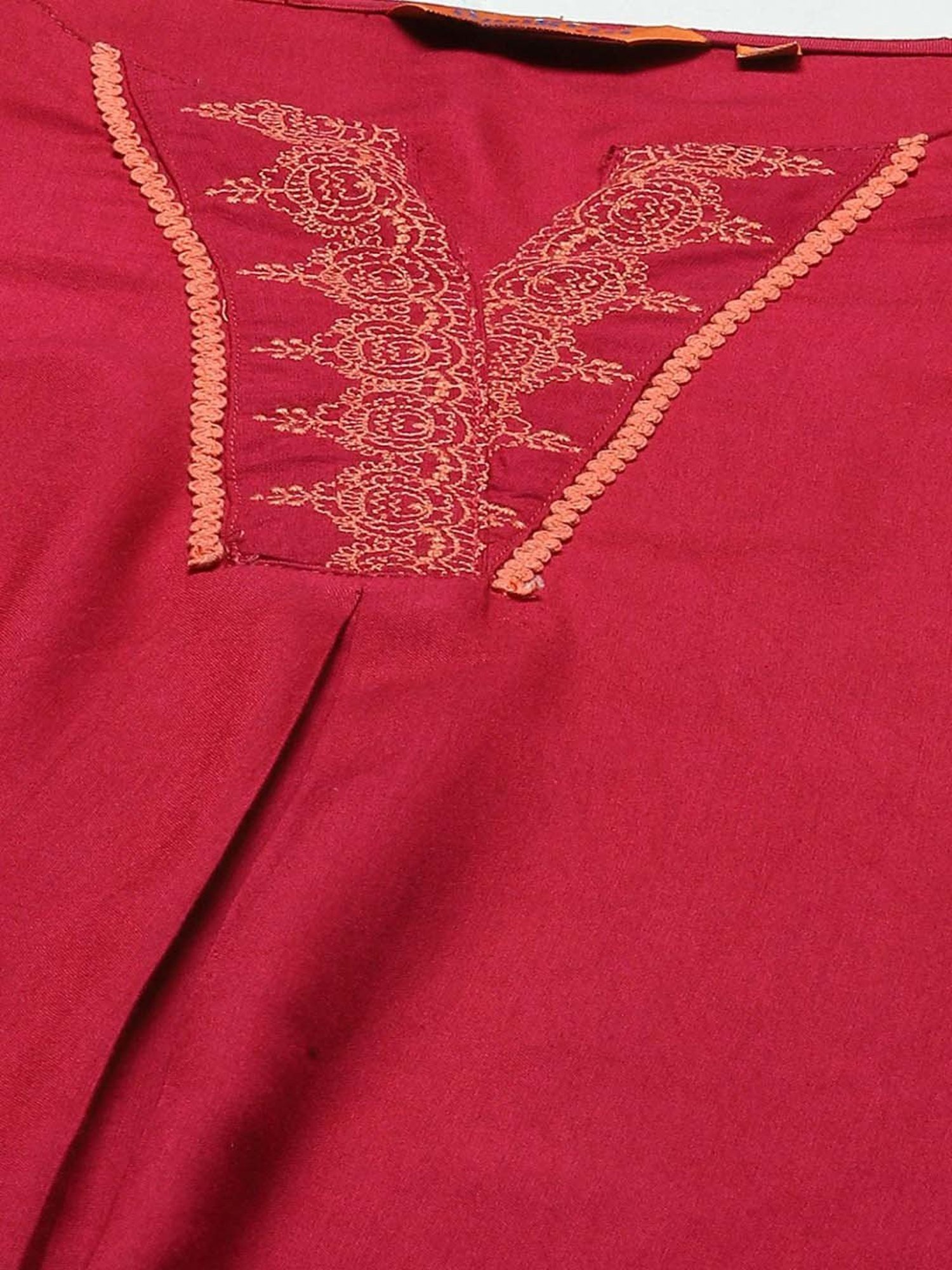 Rangriti Red Embroidered Top