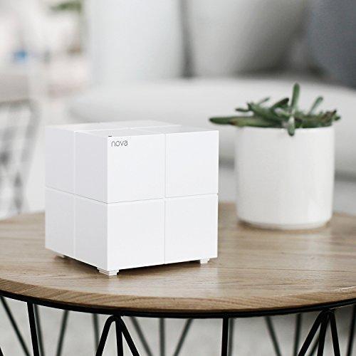 Tenda Nova MW6(1-pack) Whole Home Mesh WiFi System Coverage up to 2,000 sq.ft, 1-2 bedrooms, Plug and Play, Works with Alexa,Parental Controls,2 Gigabit Ports/Unit