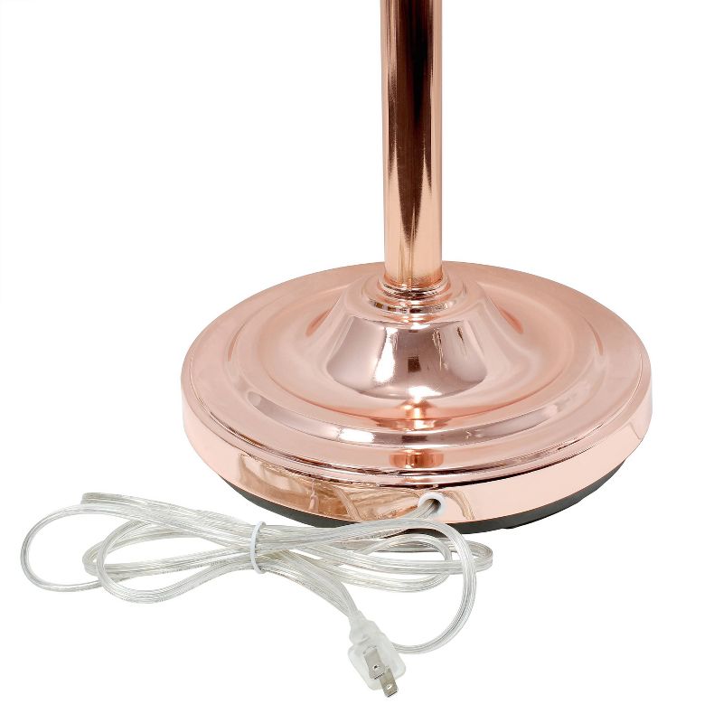 3 Light Floor Lamp with Scalloped Glass Shade Rose Gold - Elegant Designs