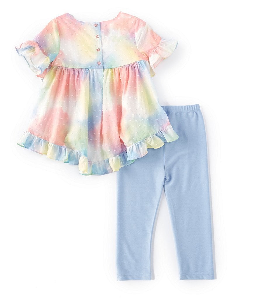 Pippa & Julie Little Girls 2T-6X Tie-Dye Hi-Low Top & Legging Set