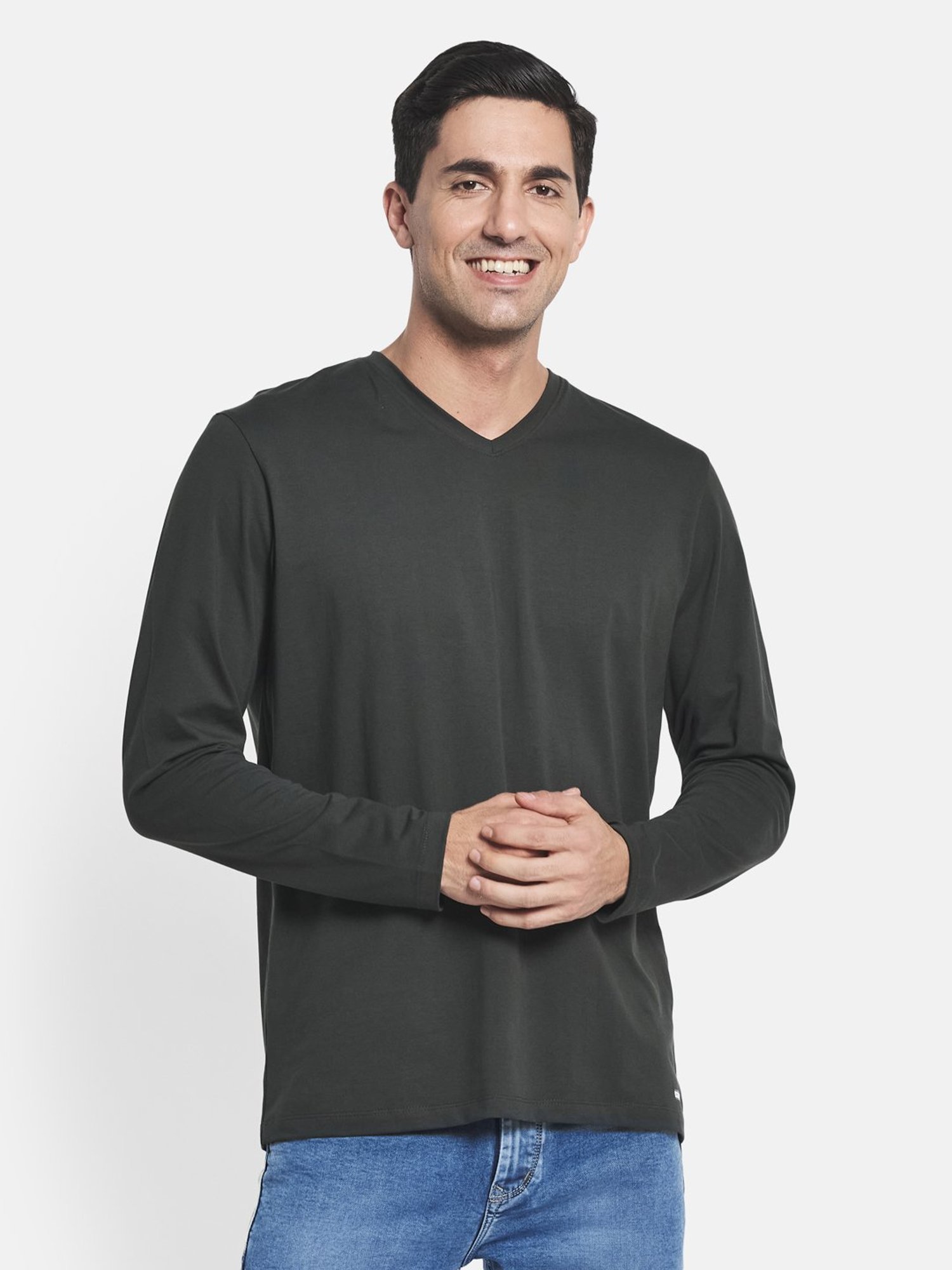 METTLE Charcoal V-Neck T-Shirt