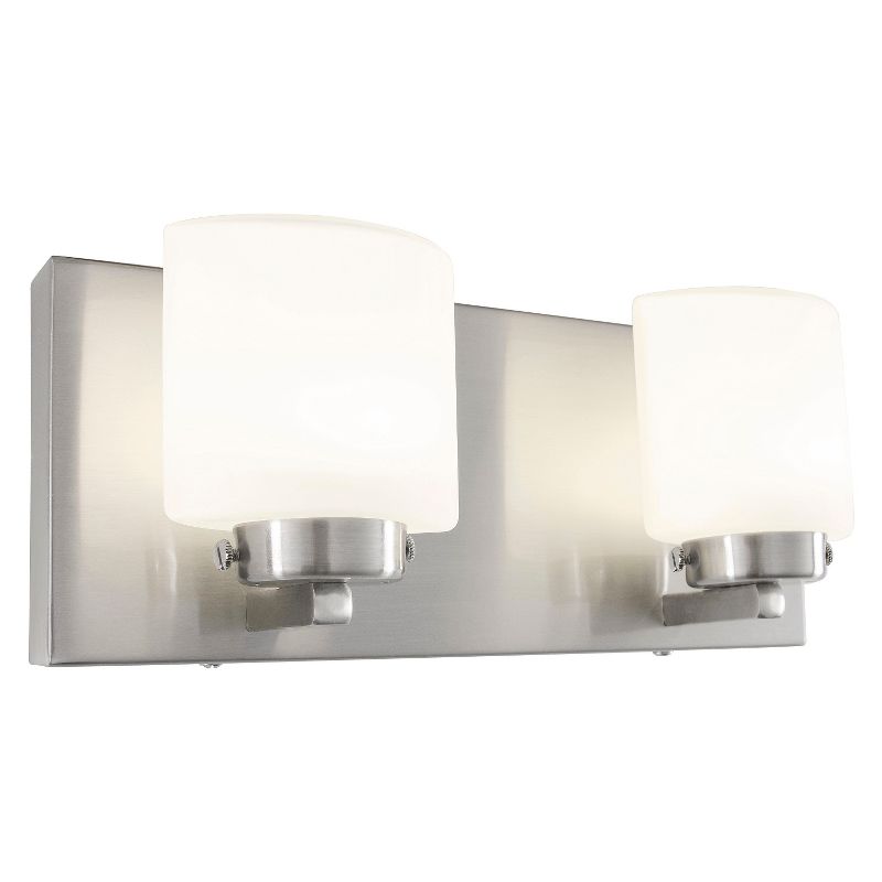 5" Clean 2 Light LED Bath Vanity Satin Nickel Finish/Etched Opal Glass - Varaluz
