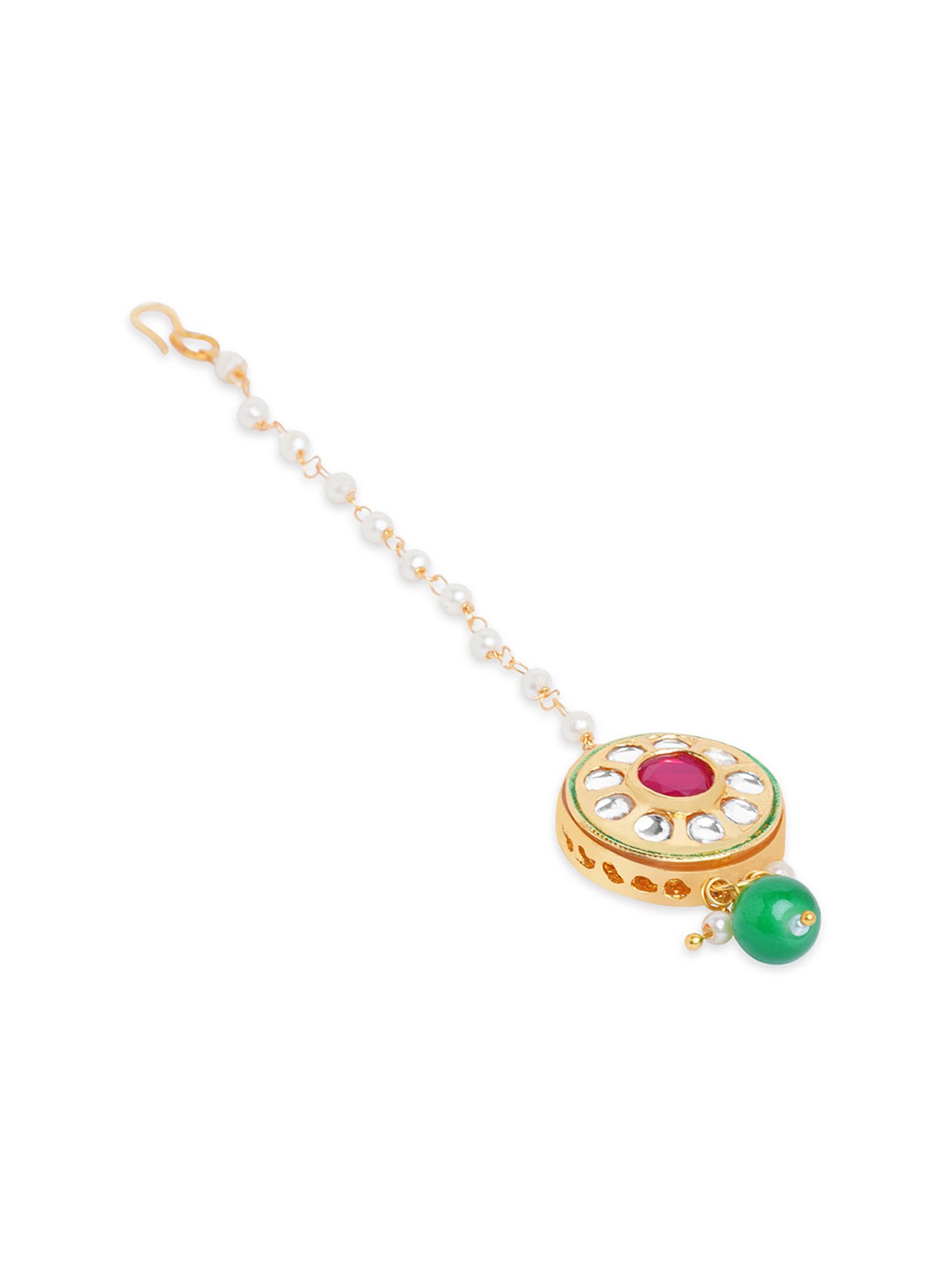 Zaveri Pearls Combo of 3 Gold Tone Kundan Maangtikka-ZPFK13083