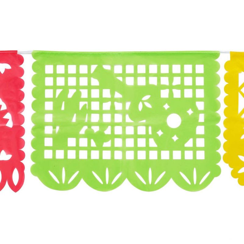 Sparkle and Bash 2 Pack Papel Picado Banner for Cinco de Mayo Party Decorations, 9 Colors (15 ft)