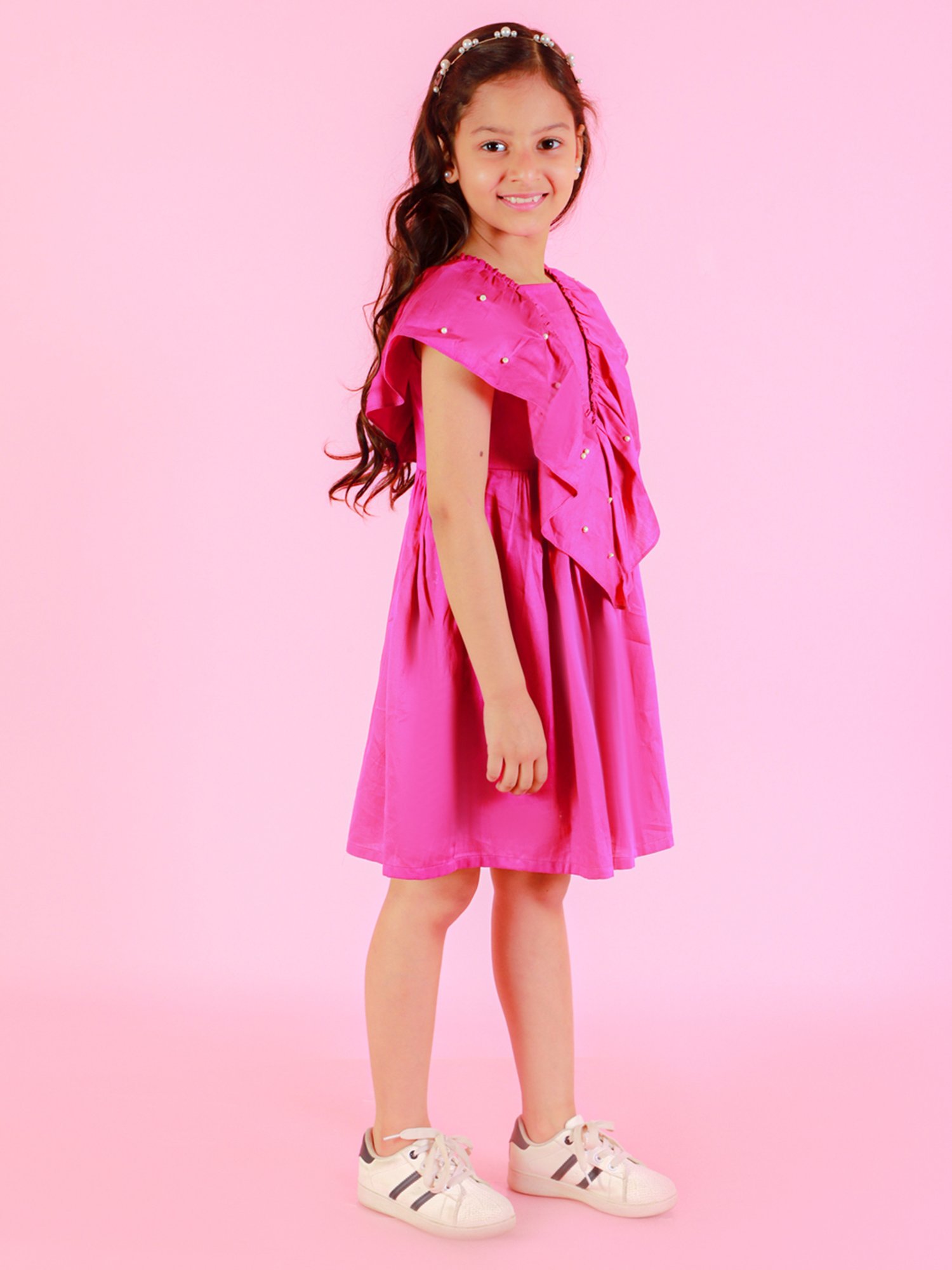 Lil Drama Kids Pink Embellished Dress