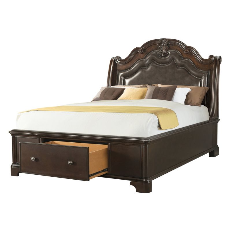 Tomlyn Queen Storage Bed Dark Cherry - Picket House Furnishings