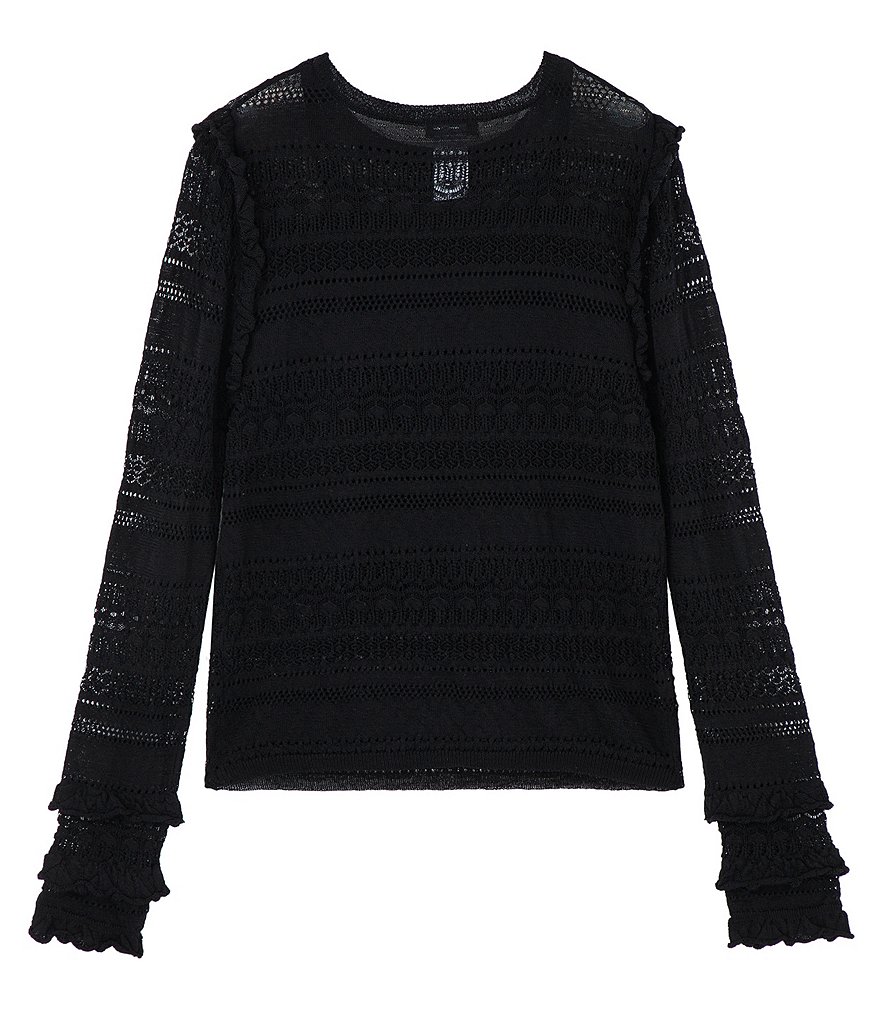 Truce Big Girls 7-16 Long-Sleeve Allover Lace Top