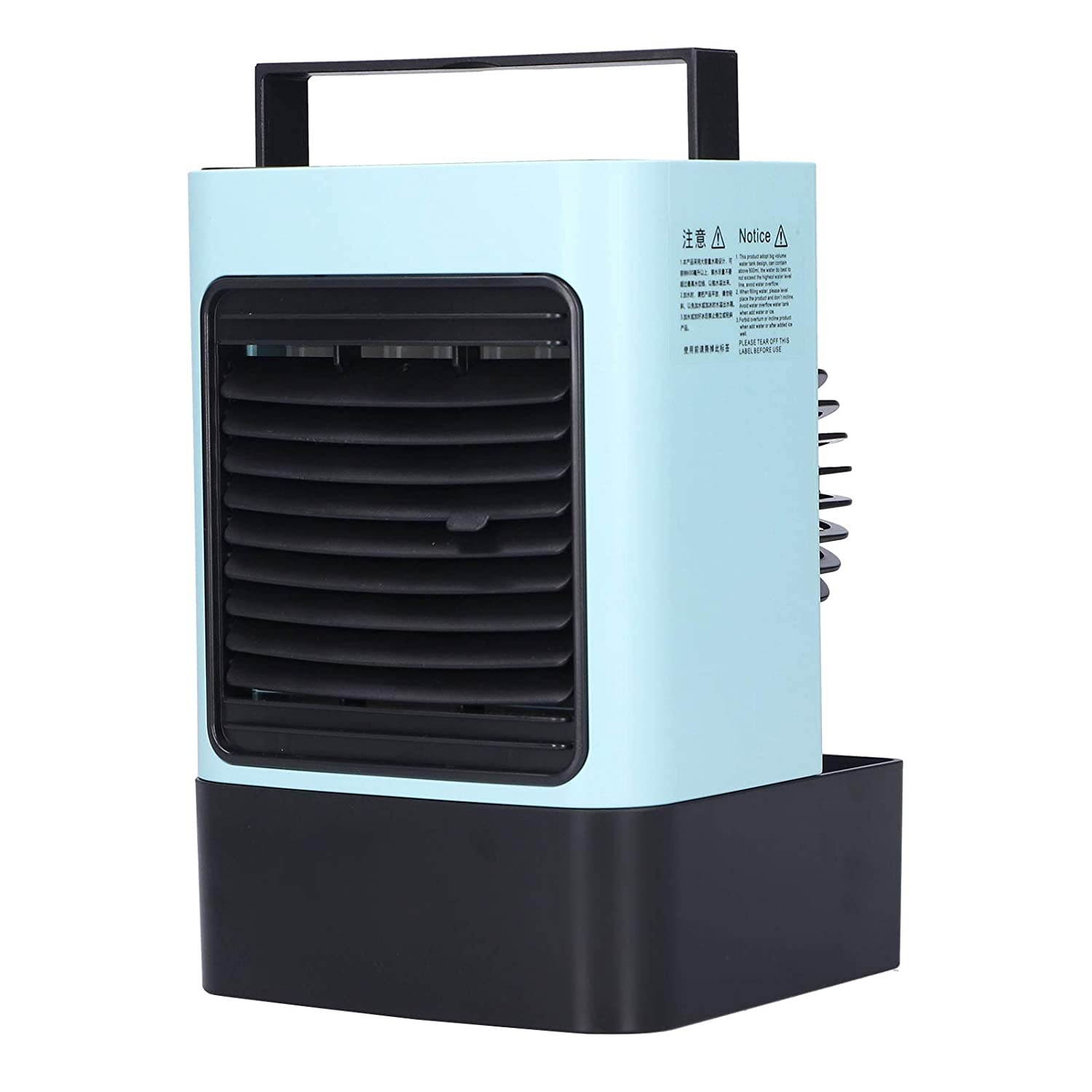 Air Conditioner Fan, 600ml Cooling Fan, for Office Home(Blue, Pisa Leaning Tower Type)