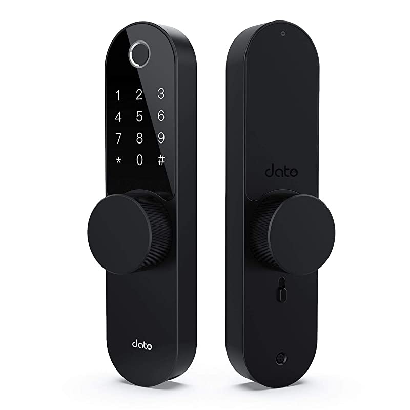 Smart Fingerprint Door Lock - Digital Touchscreen Keyless Entry Front Door Lock with Backup Key for Homes/AirBnB/Apartments/Hotels, Black(L-F500)