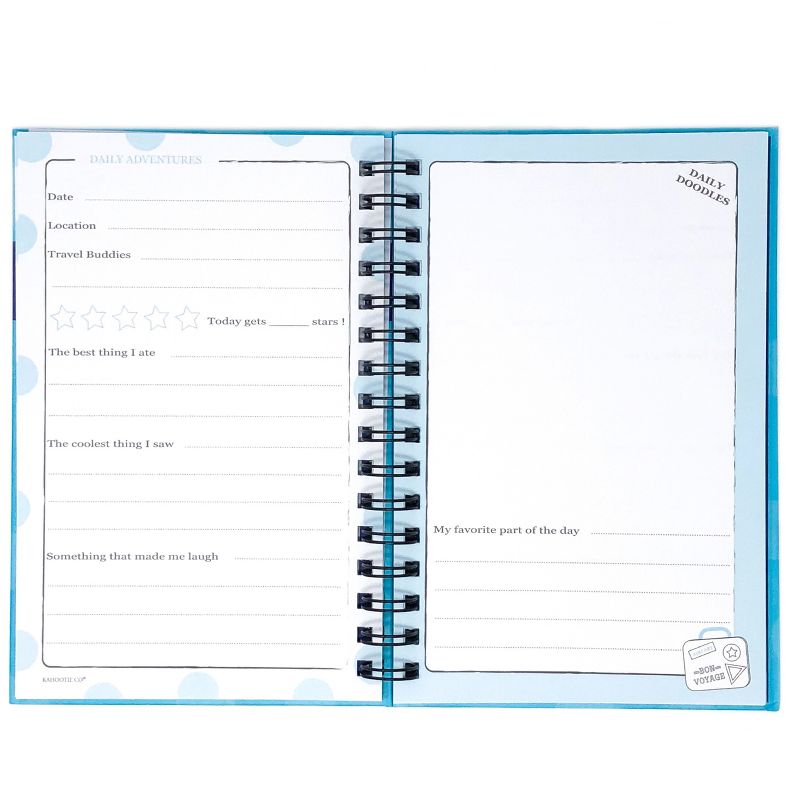 Travel Journal for Kids 8.5"x5.5"& Sticky Pad Bundle Teal - Kahootie Co