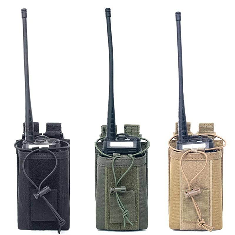 Nylon Outdoor Tactical Pouch Sports Pendant Military Molle Radio Walkie Talkie Holder Bag Hunting Magazine Pouches Pocket (Black)