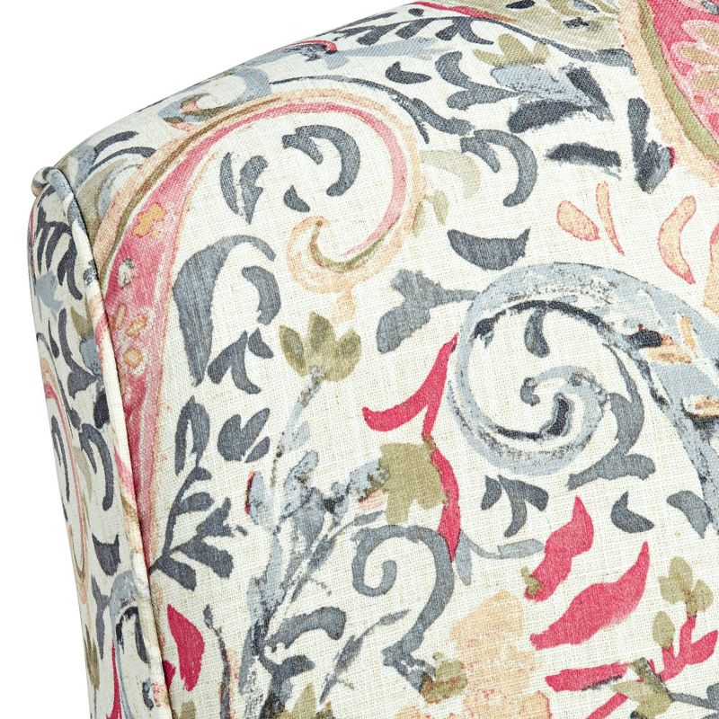 Elm Lane Ethel Coral Paisley Push Back Recliner Chair