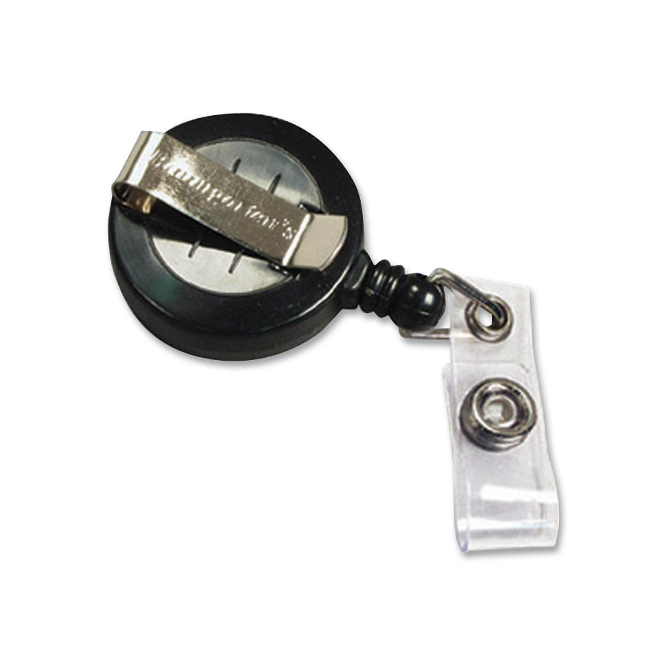 Baumgartens Card Reel with Belt Clip/Strap Extends 30" 25/PK Black 68424