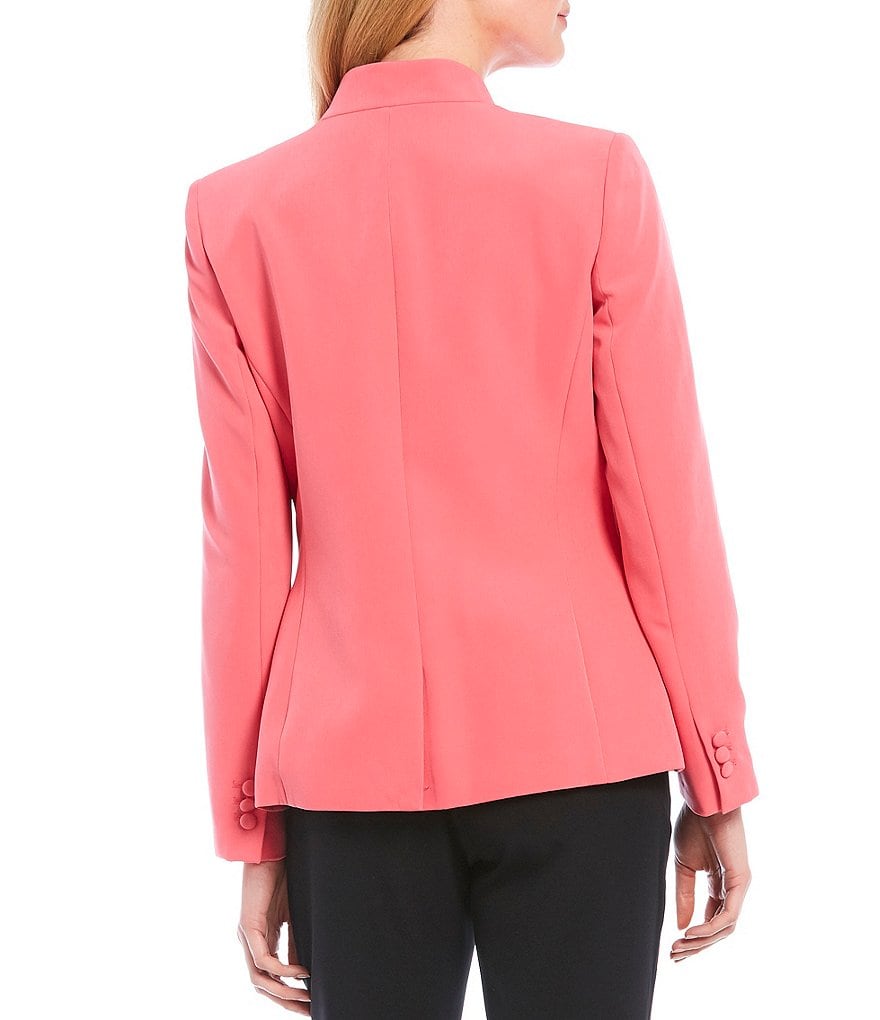 Tahari ASL Long Sleeve Milano Twill Faux Double Breasted Jacket