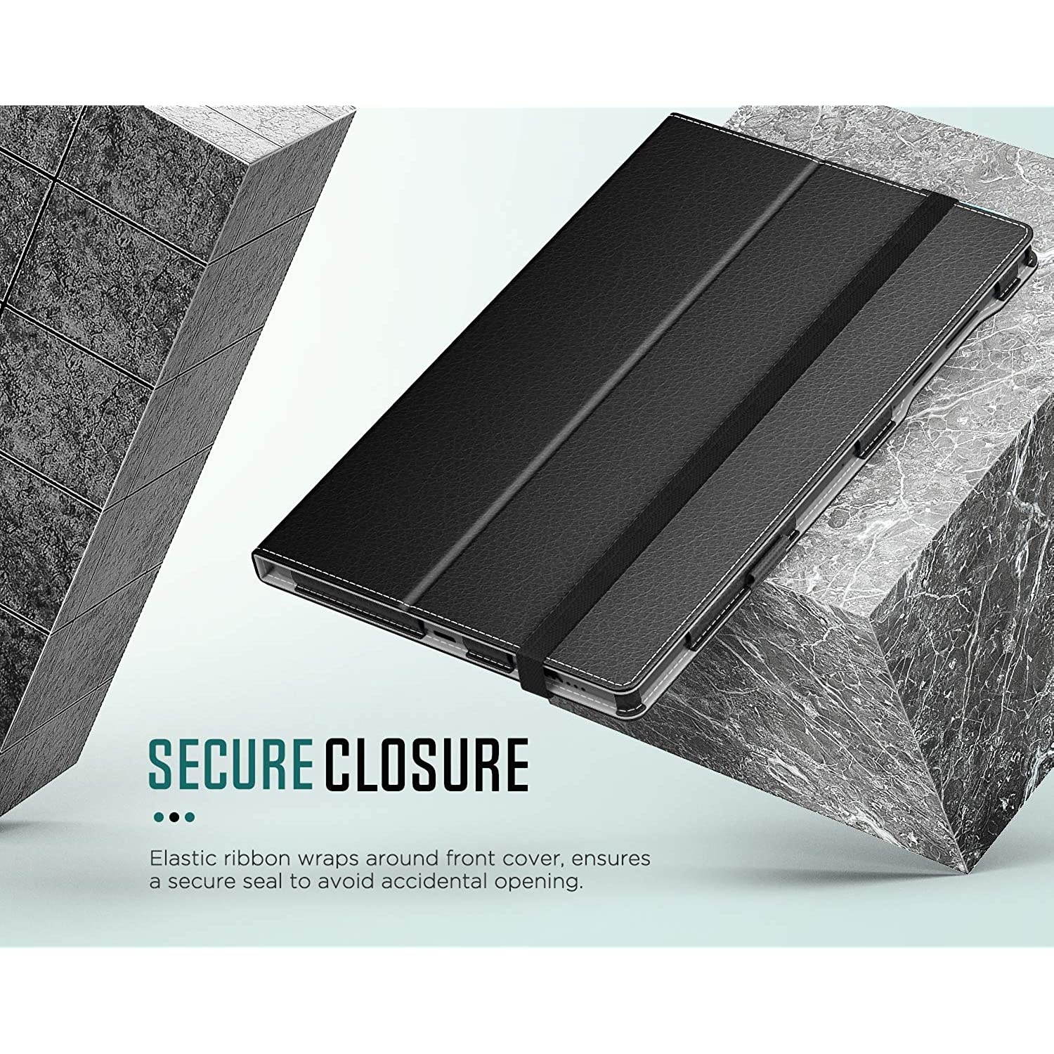 MoKo Case Compatible with Le-novo Tab M10 HD 2nd Gen (TB-X306X) / Smart Tab M10 HD 2nd Gen (TB-X306F) 10.1" Tablet - Slim Folding Stand PU Leahter Smart Cover Case with Auto Wake/Sleep, Black