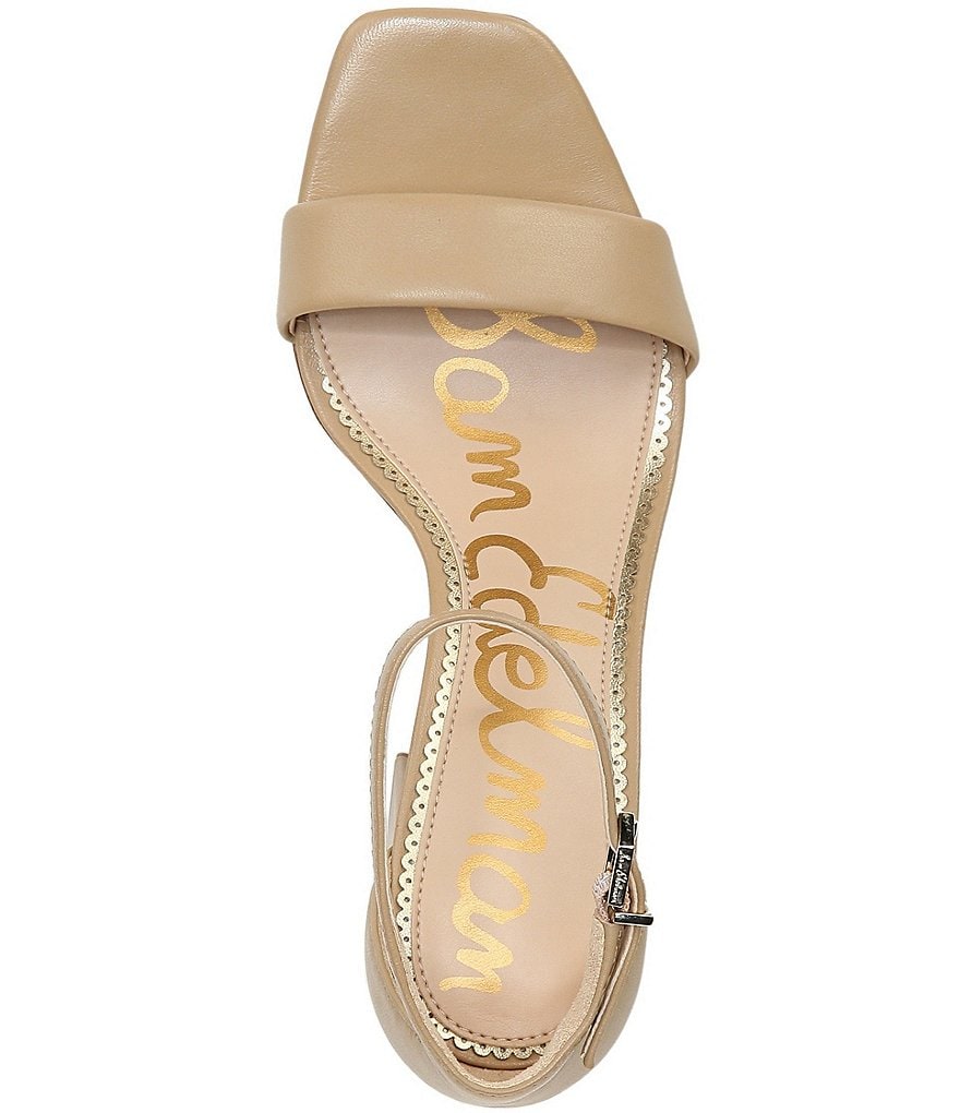 Sam Edelman Daniella Leather Block Heel Square Toe Dress Sandals