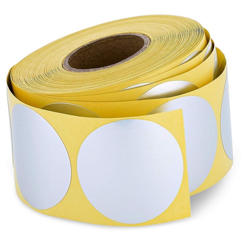 Sustainable Greetings 500-Pack Metallic Silver 2" Round Dot Sticker Labels for Envelope Seals, Invitations, Party Favors