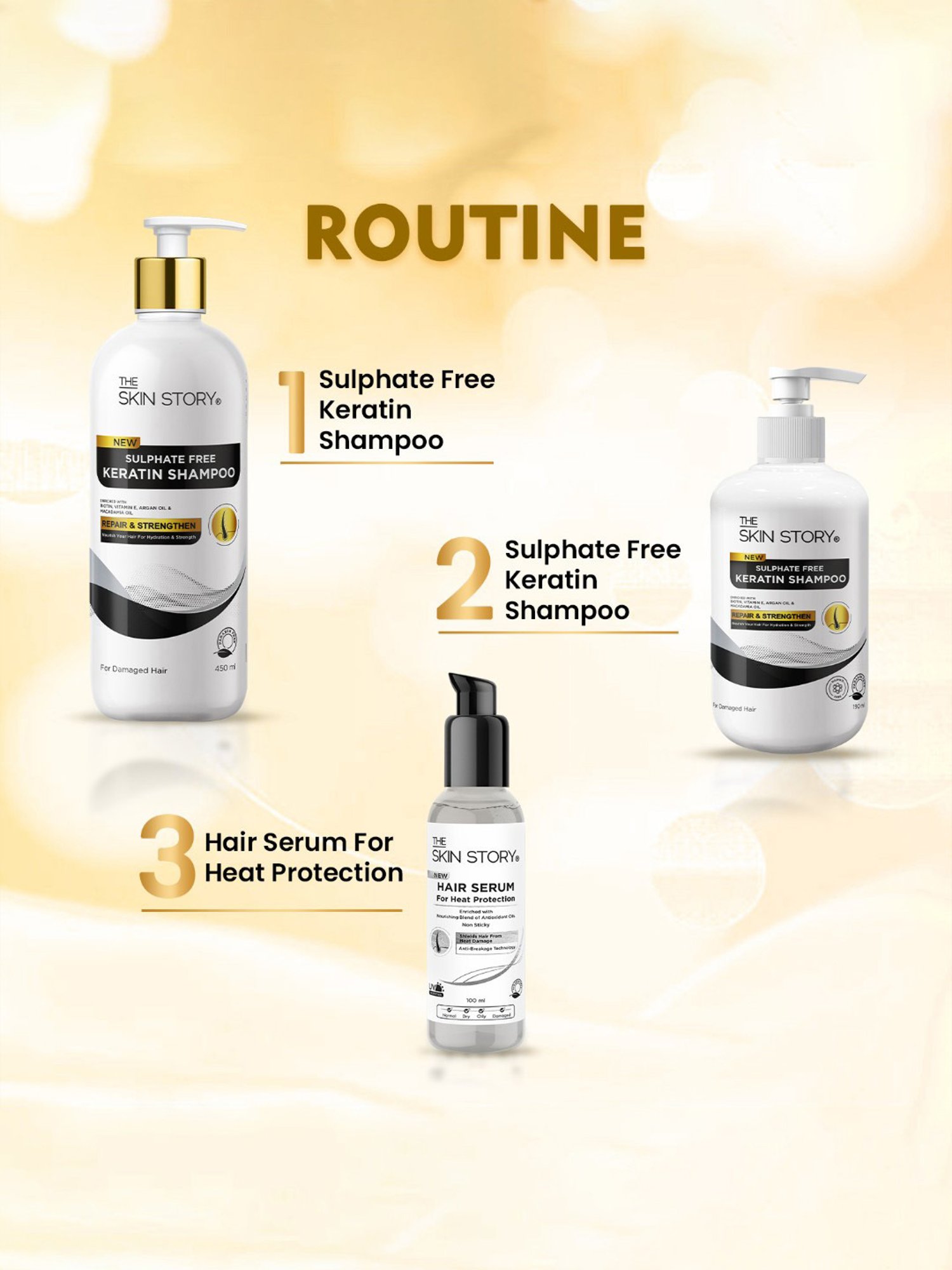 The Skin Story Argan Oil & Vitamin E Sulphate Free Keratin Shampoo - 190 ml