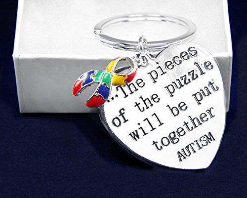 Autism Pieces of the Puzzle Ribbon Key Chain (Retail)