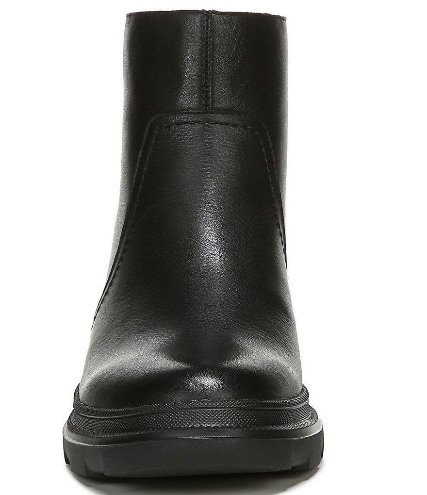 Naturalizer Joelle Waterproof Leather Lug Sole Block Heel Booties