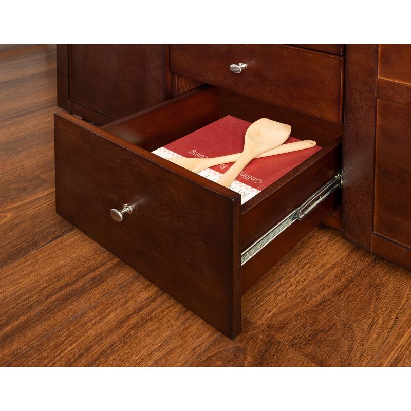 Origami Wood Top Steel Kitchen Organizer 3 Mesh Basket Sliding Drawer (2 Pack)