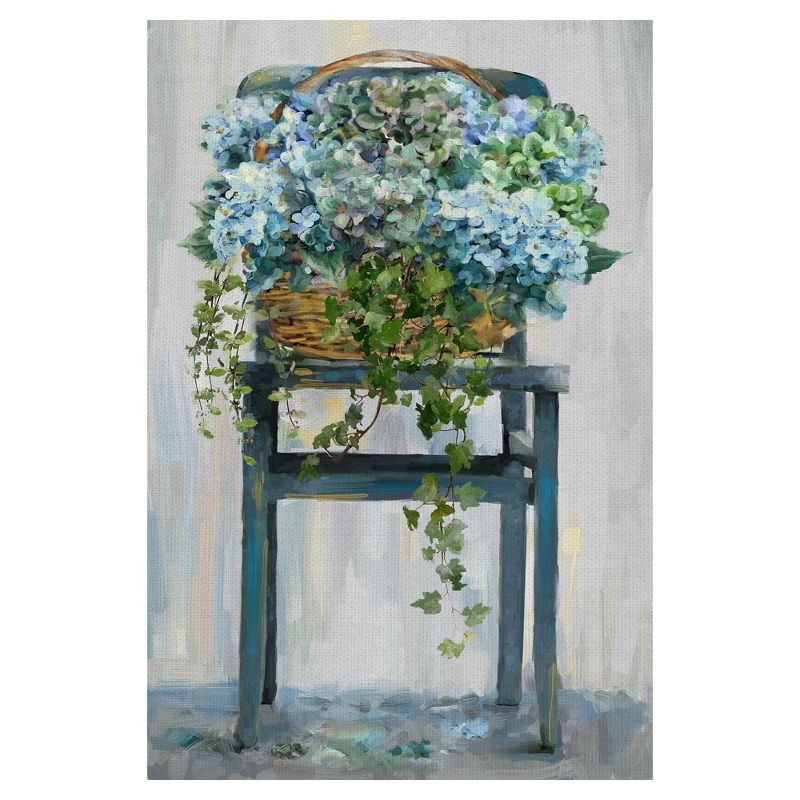 24" x 36" Farmhouse Hydrangeas by Studio Arts Art on Canvas - Fine Art Canvas
