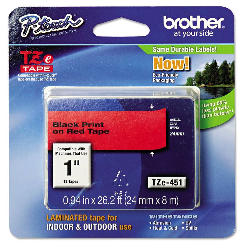 Brother P-Touch TZe Extra-Strength Adhesive Laminated Labeling Tape - Black/Yellow