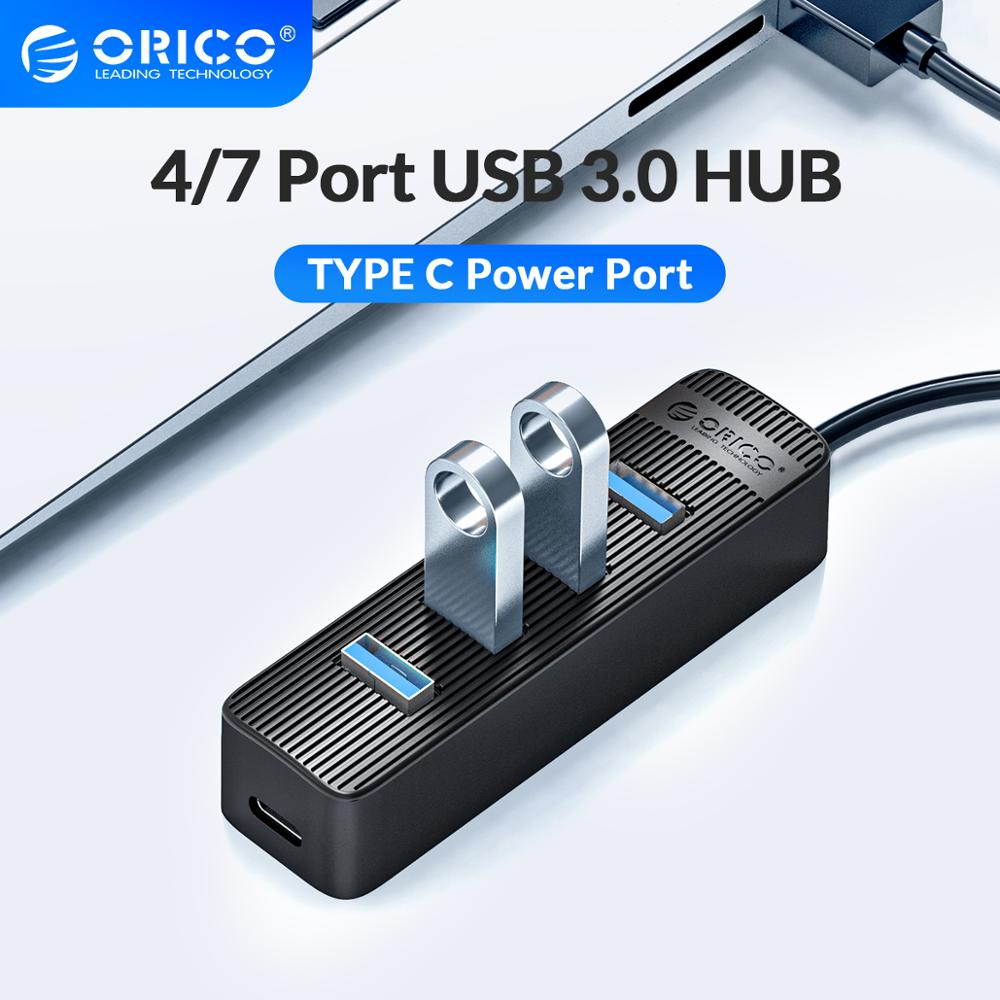 4/7 Port USB 3.0 HUB With Type C Power Supply Port For PC Laptop Computer Accessories ABS USB Splitter USB3.0 OTG Adapter