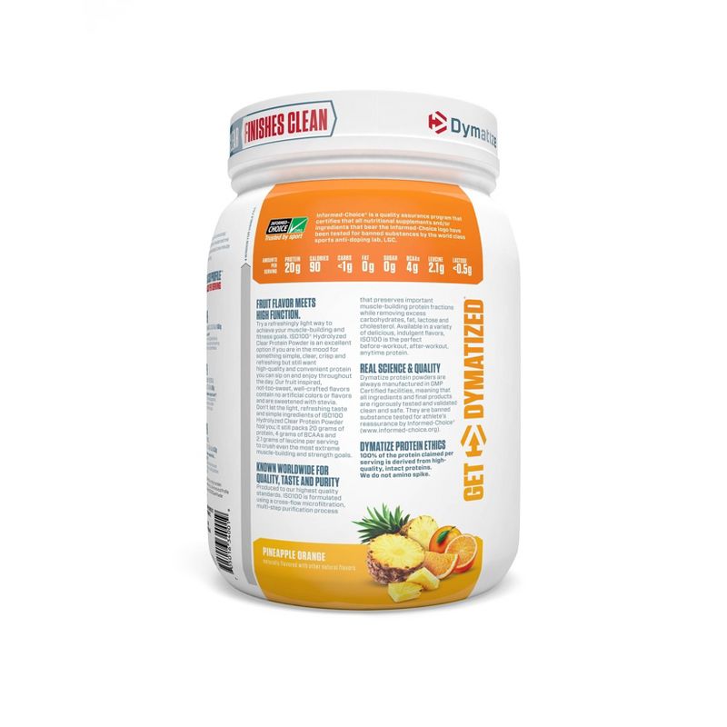 Dymatize Clear 100% Whey Protein Isolate Powder - Pineapple Orange - 17.64oz