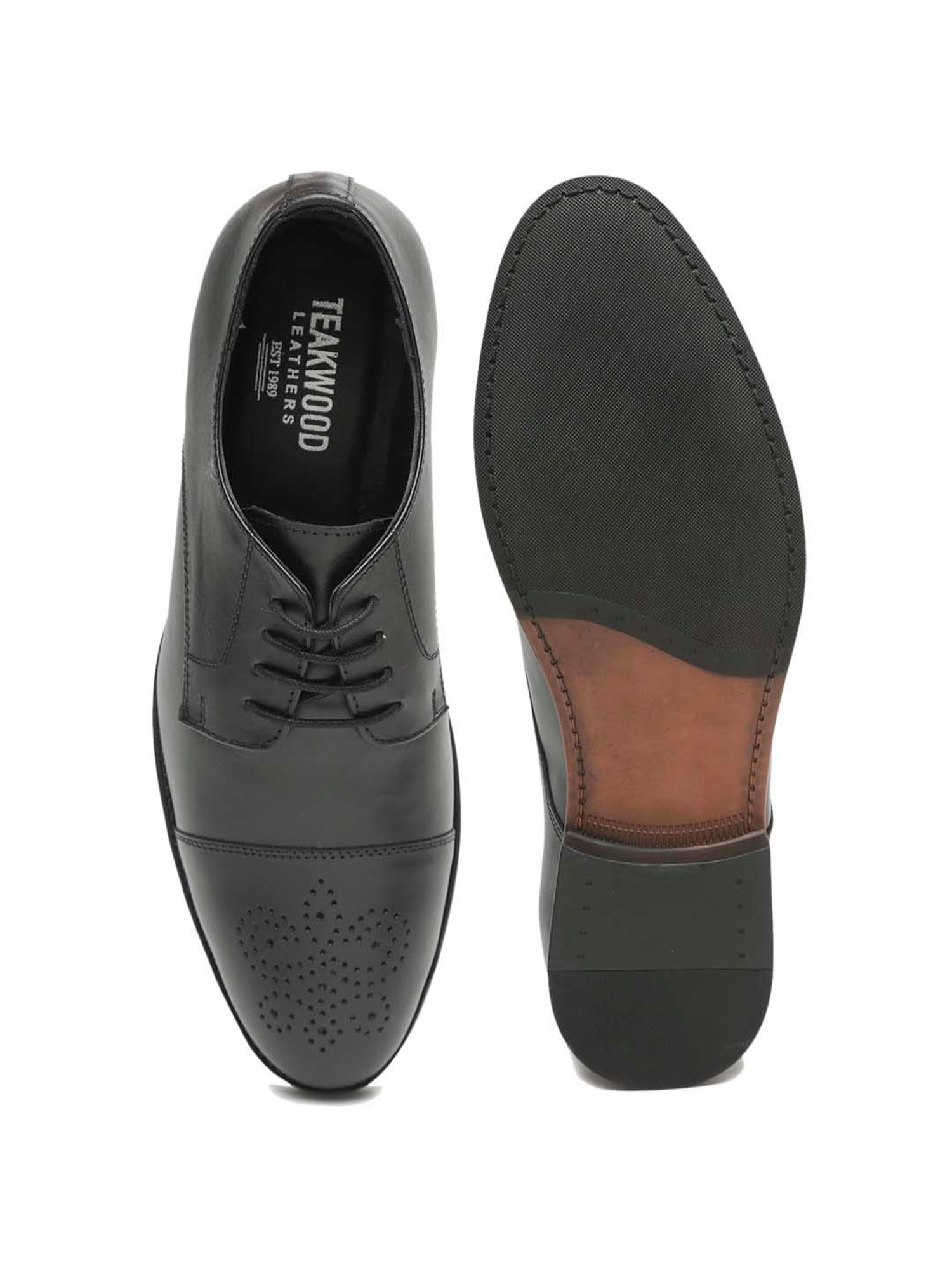 Teakwood Leathers Men's Black Derby Shoes