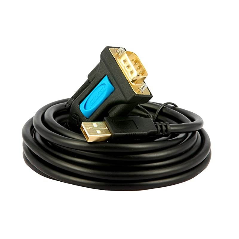 USB 2.0 to Serial Adapter USB RS232 Cable USB Serial Cable Converter DB9 USB (3ft) with FTDI Chipset Gold Plated for Win10/8.1/8/7/Vista/XP/2000/Andorid/Linux/Mac OS X10.6 & Above