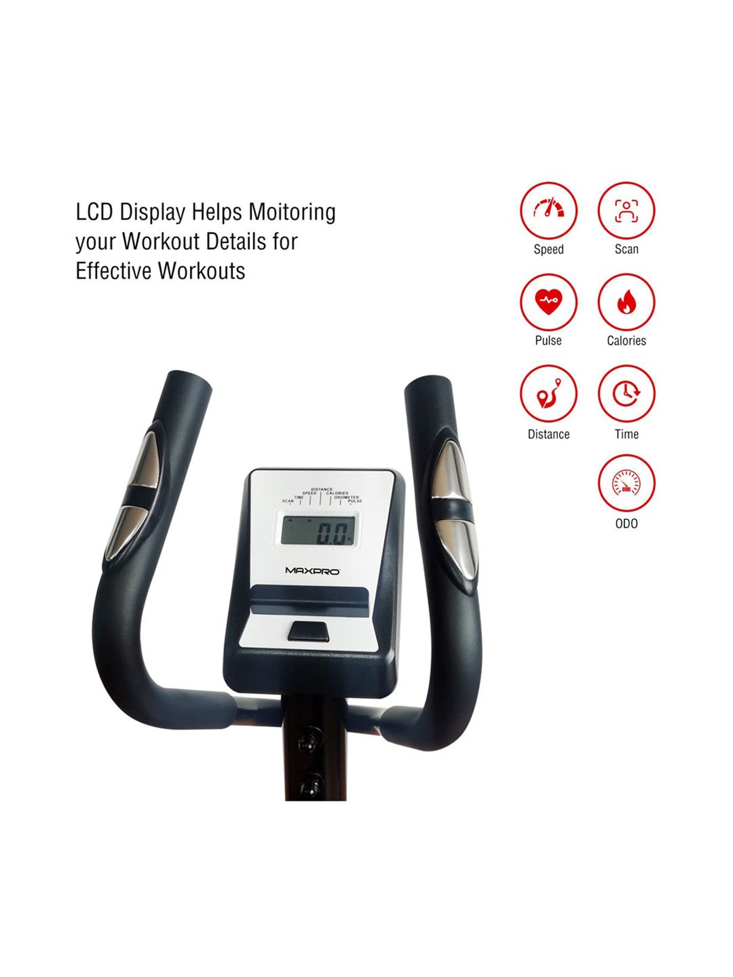 MAXPRO LCD Display Elliptical Trainer (Black)