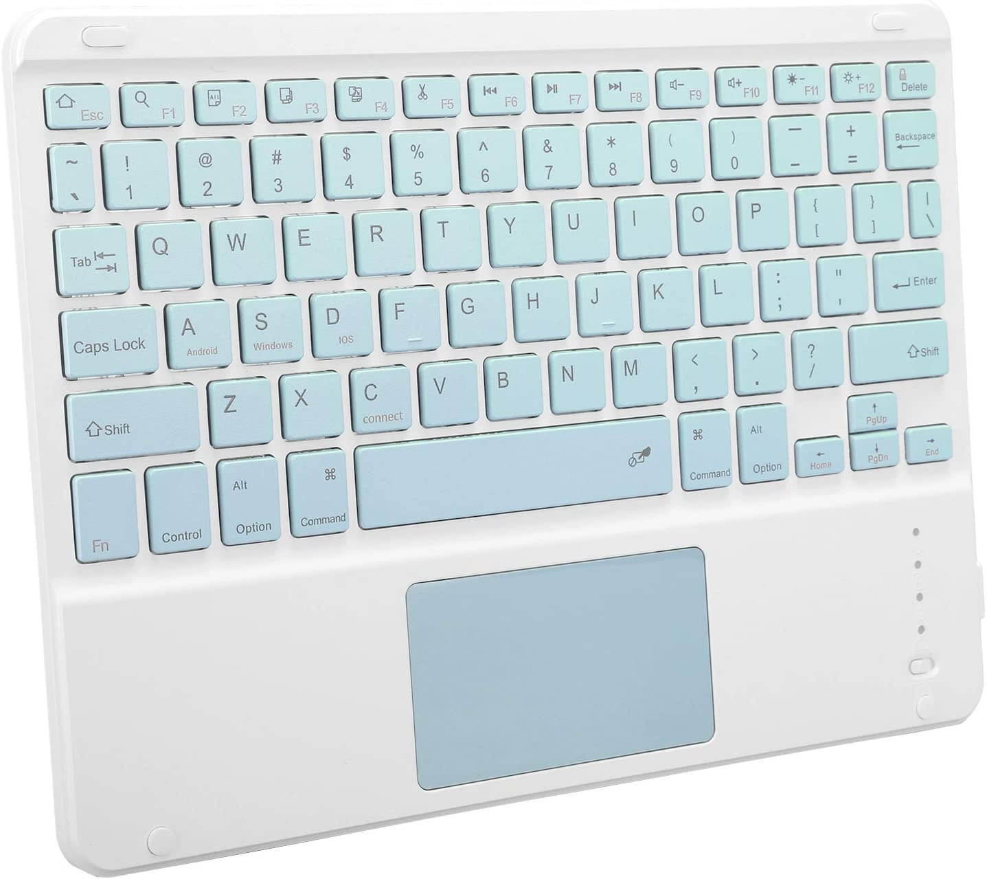 Universal Wireless Bluetooth Keyboard, Mobile Phone Computer Keyboard with Touch Rechargeable, Ultra-Thin, Bluetooth 3.0 Connection, Compatible with Windows, iOS, Android(Green)