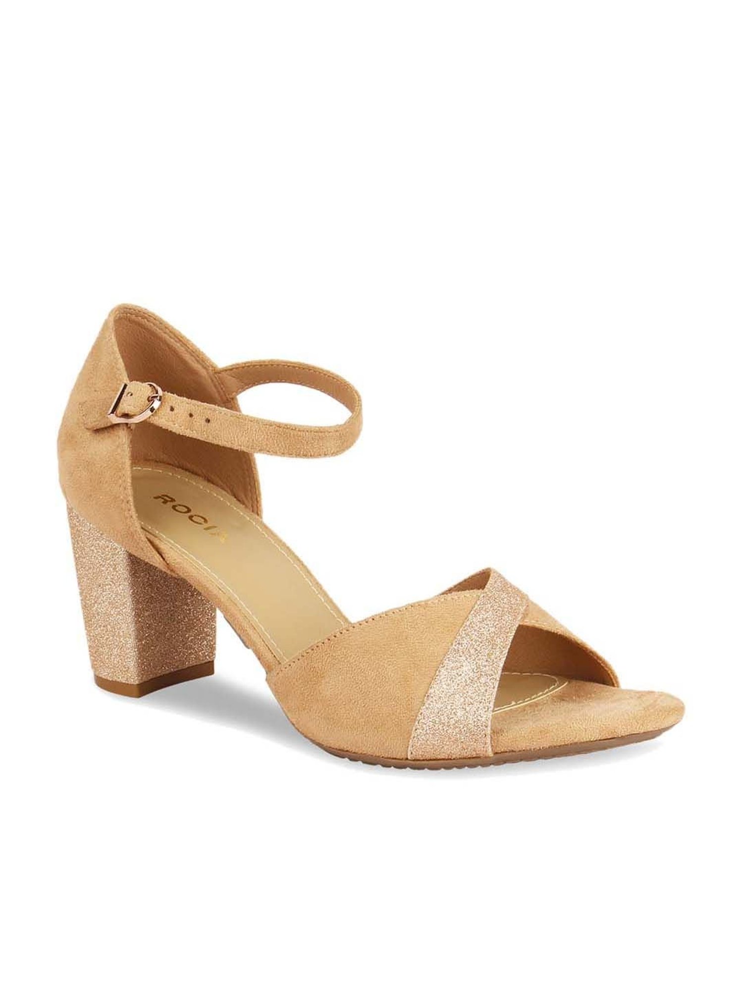 Rocia by Regal Women's Beige Ankle Strap Sandals