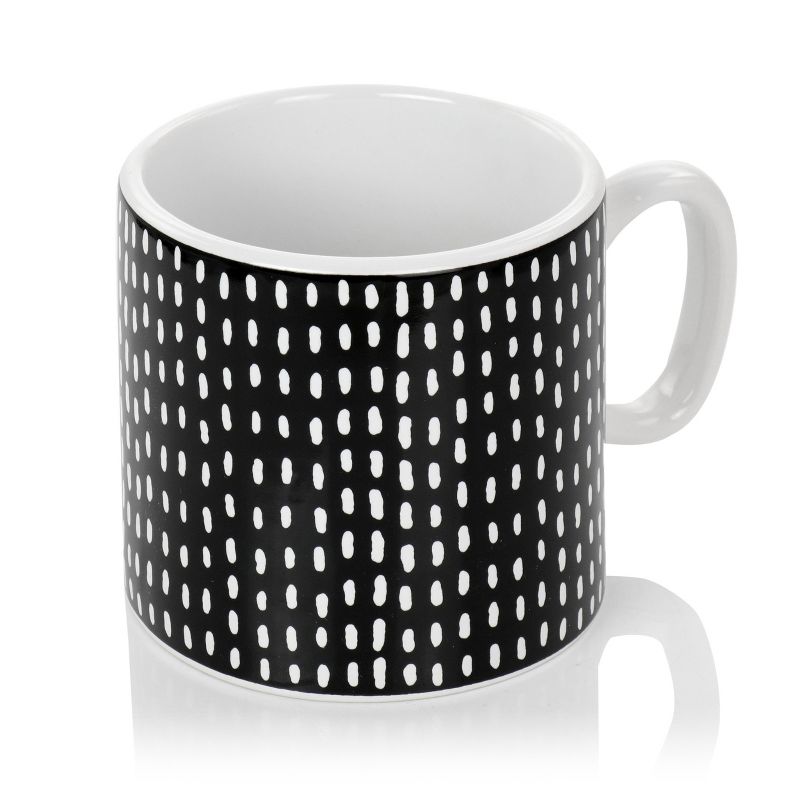 Mr. Coffee Napoli Caffe 4 Piece 17 Ounce Stoneware Assorted Mug Set in Black