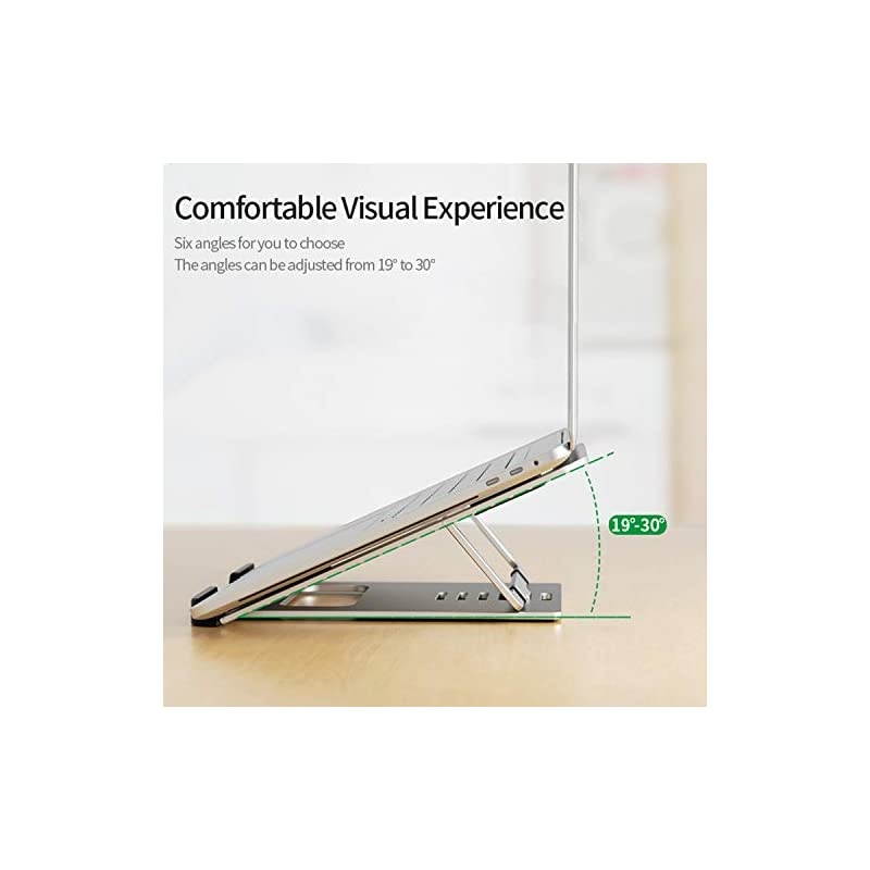 Stand for Desk, Portable Aluminum Computer Stand Riser Compatible with Mac MacBook Pro Air,HP, Dell 11 14 15.6 Inch Silver