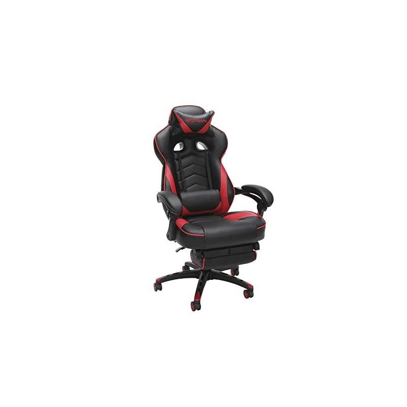 110 Racing Style Gaming Chair, Reclining Ergonomic Chair with Footrest, in Red (RSP-110-RED)