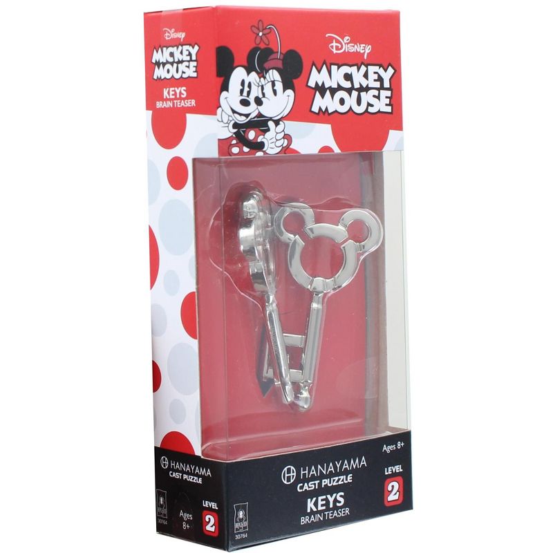 Mickey Mouse & Friends Hanayama Level 2 Mickey & Minnie Mouse Keys Cast Metal Brain Teaser Puzzle