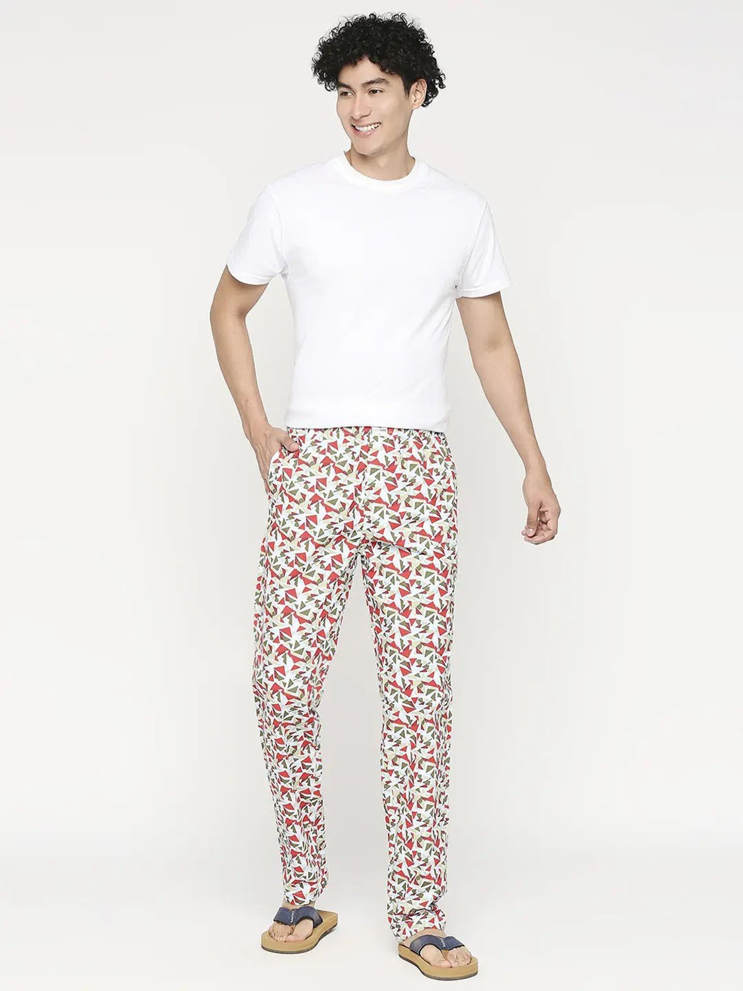 UnderJeans by Spykar Multicolor Regular Fit Printed Trackpants