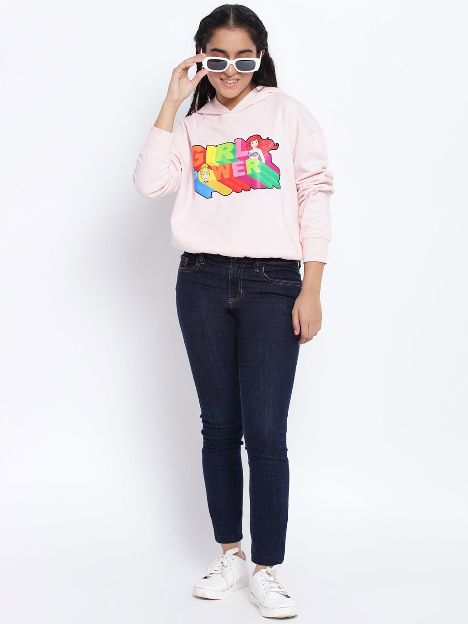 Lil Tomatoes Kids Light Pink Printed Full Sleeves Sweatshirt