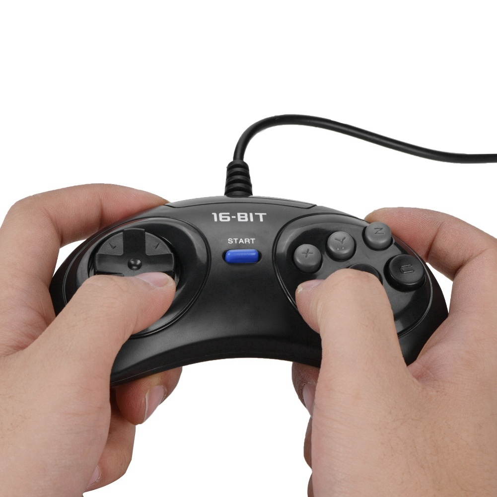 Wired Game Controller Gamepad Joypad Controller Game Console Handle for Sega 16bit