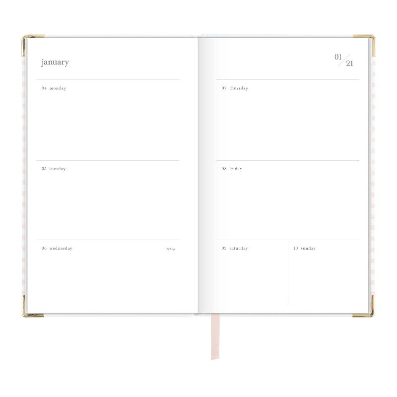 2021 Planner 4.875" x 8" Hardcover CB Pink Stripe - Sugar Paper™