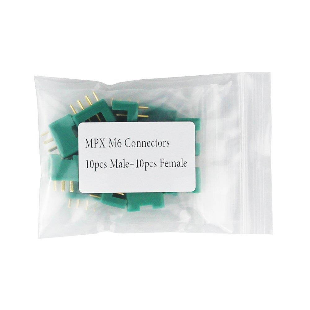 OliYin 10 Pairs MPX M6 Connector Plug Multiplex Socket for RC Lipo Battery Quadcopter/Buggy 6M