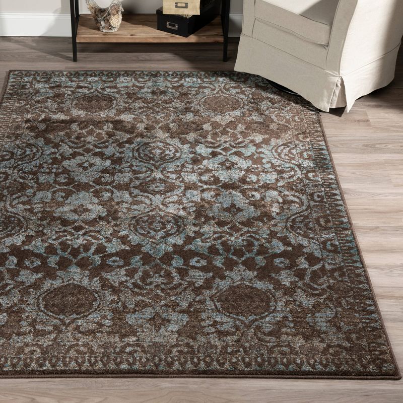 5'3"X7'7" Chocolate Abstract Woven Area Rug - Addison Rugs