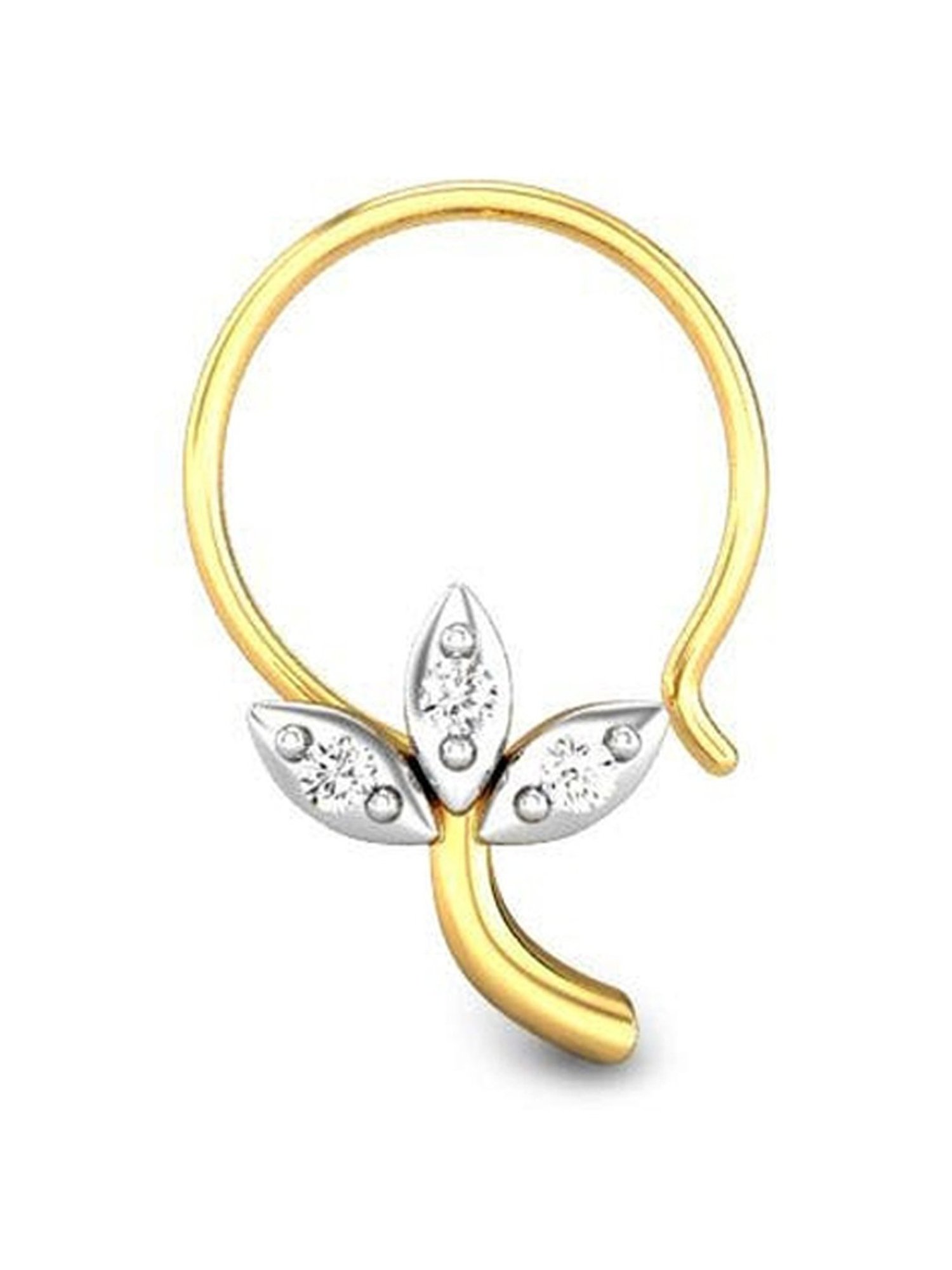 Candere by Kalyan Jewellers 18k Yellow Gold and Diamond Nosepin for Women