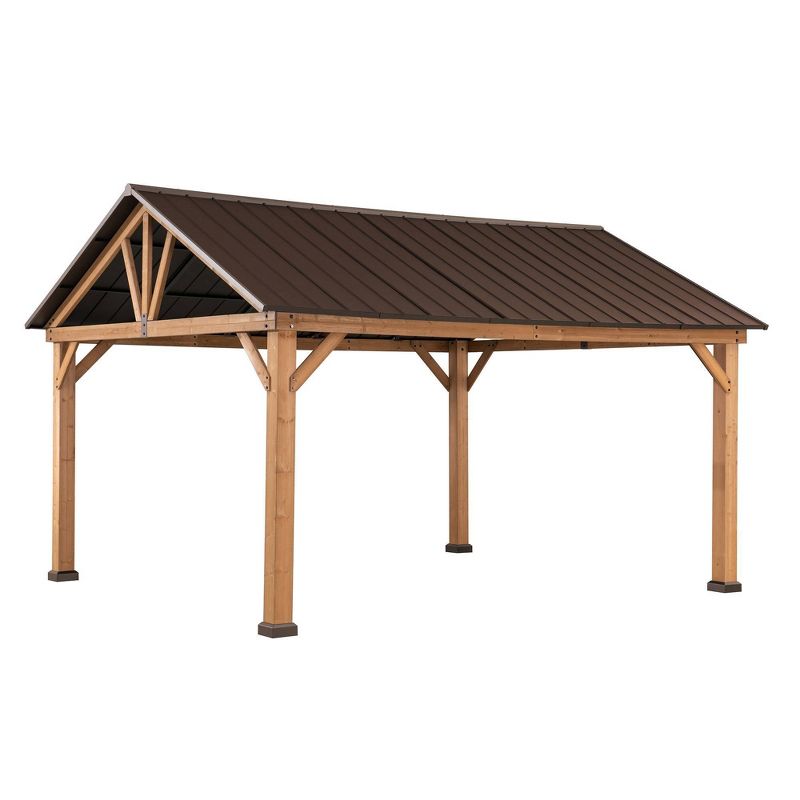 Brisbane 11' X 13' Copper Steel Top Outdoor Gazebo - Brown - Sunjoy