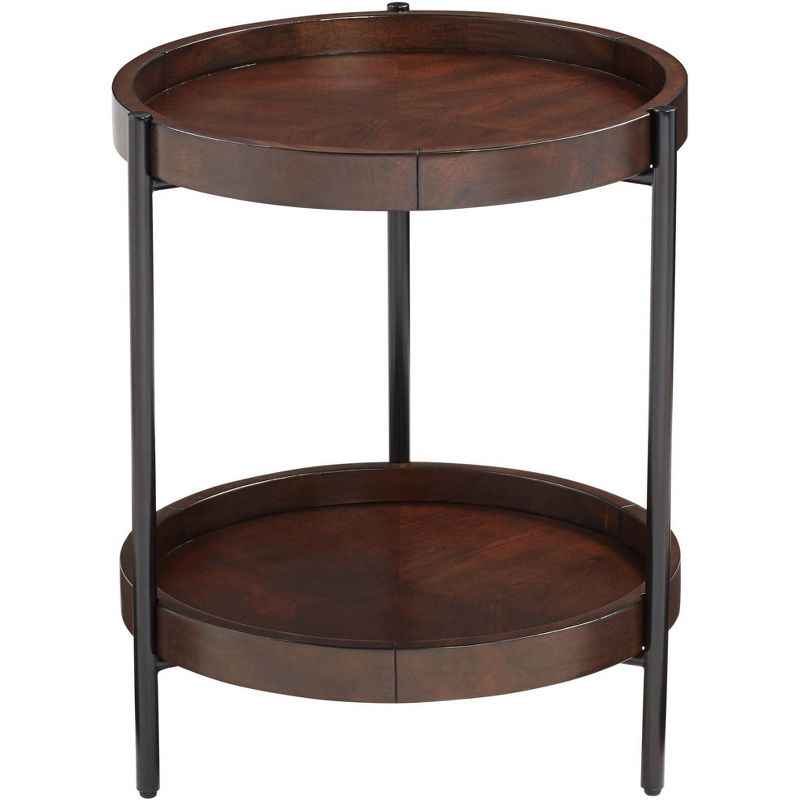 55 Downing Street Taos Round Walnut Accent Table