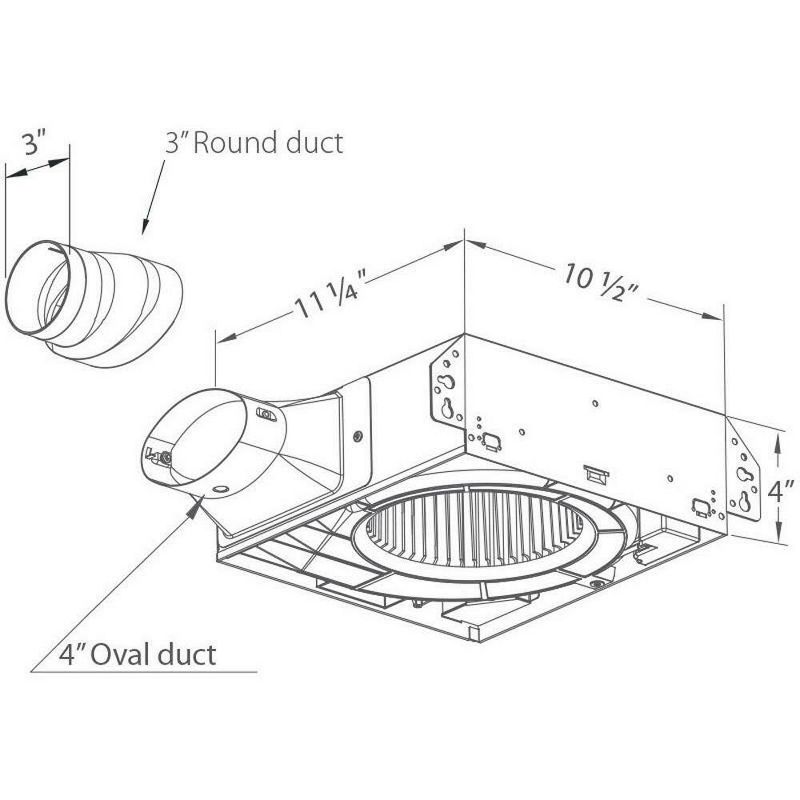 Delta Breez 70 CFM 2.0 Sones Ceiling Mount Bathroom Fan with Humidity Sensor